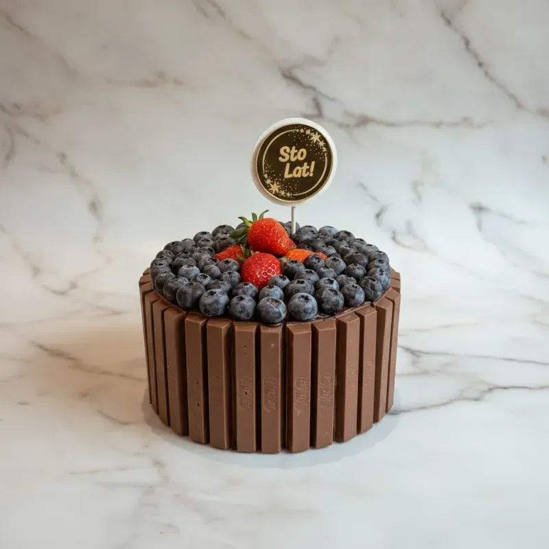 Tort owocowy ze świeżymi owocami i paluszkami KitKat - Pracownia Cukiernicza Marcina Kani, Lublin