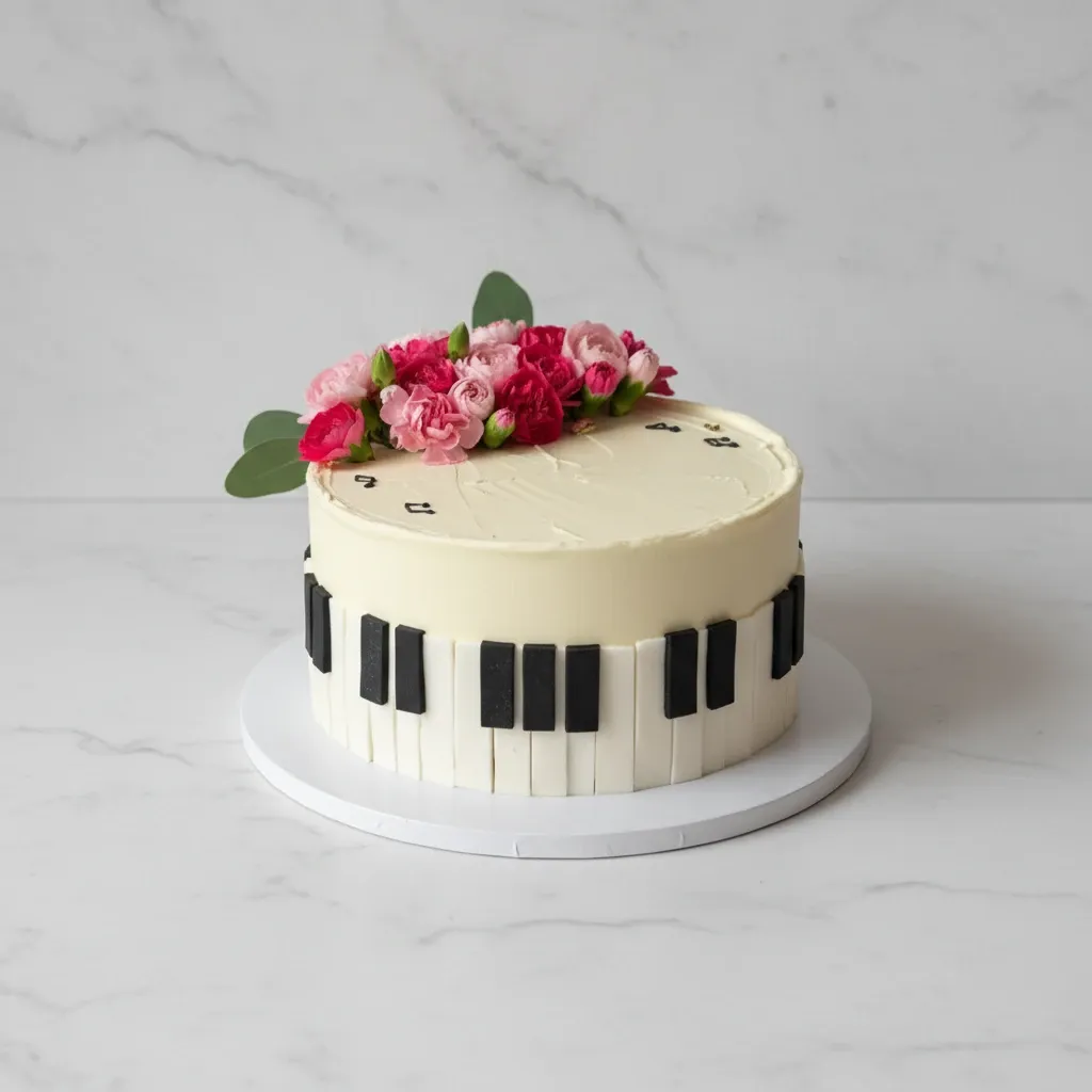 Tort pianino - widok z przodu